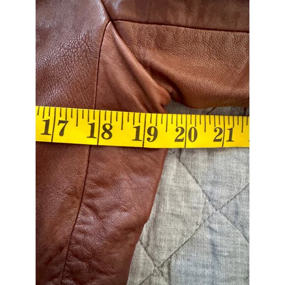 VTG Y2K 90's Gap Edition Brown Soft Leather Motorcycle Jacket Women Medium - Picture 4 of 7